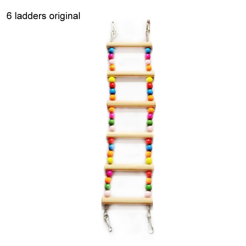 Swing & Climbing Hanging Natural Wood Ladder