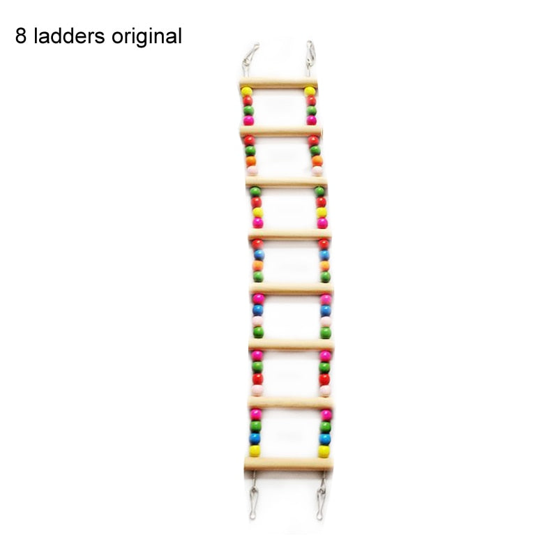 Swing & Climbing Hanging Natural Wood Ladder