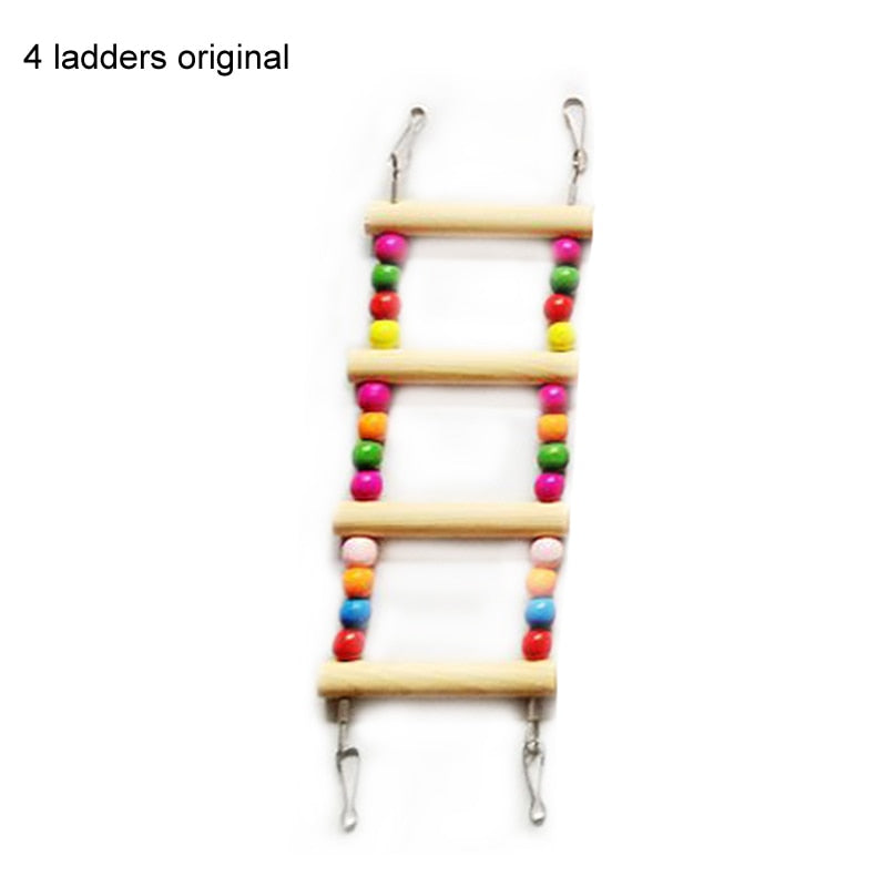 Swing & Climbing Hanging Natural Wood Ladder