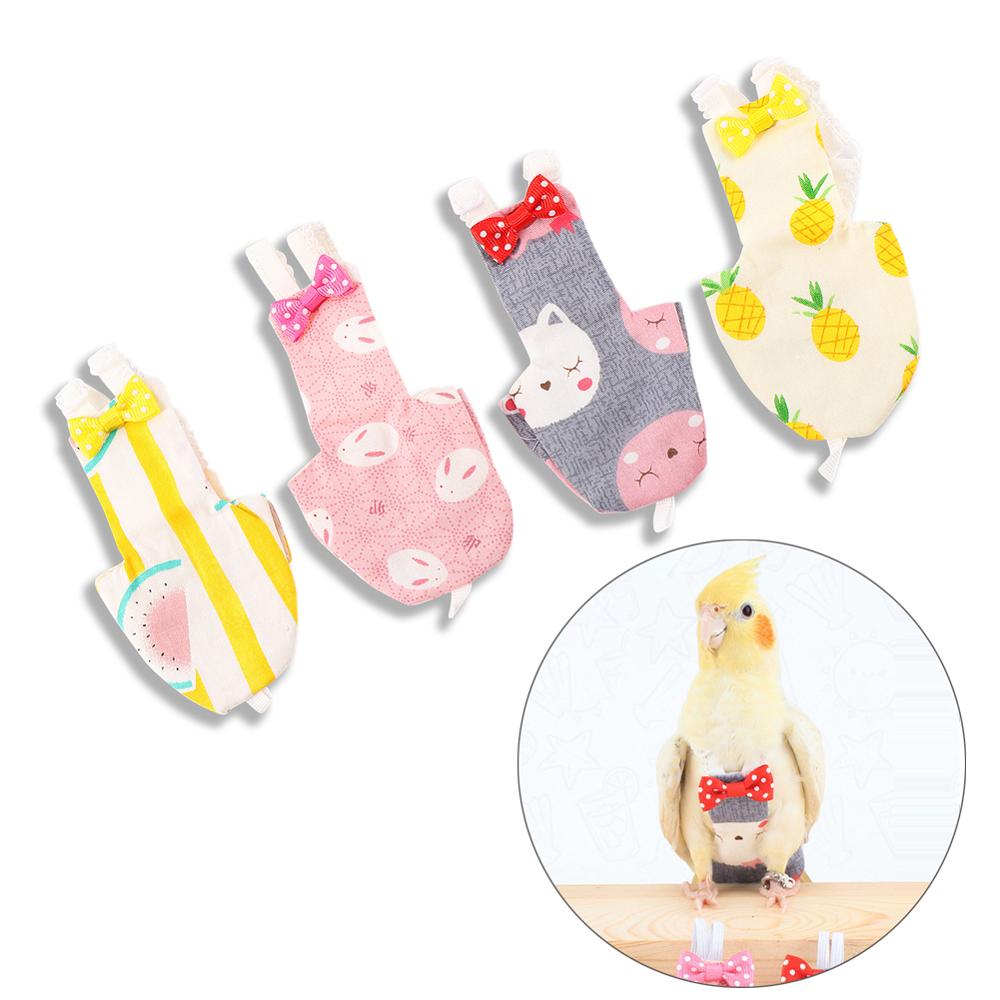 Parrot Washable Diaper with Bowtie Cute Colorful Fruit Floral Pigeons