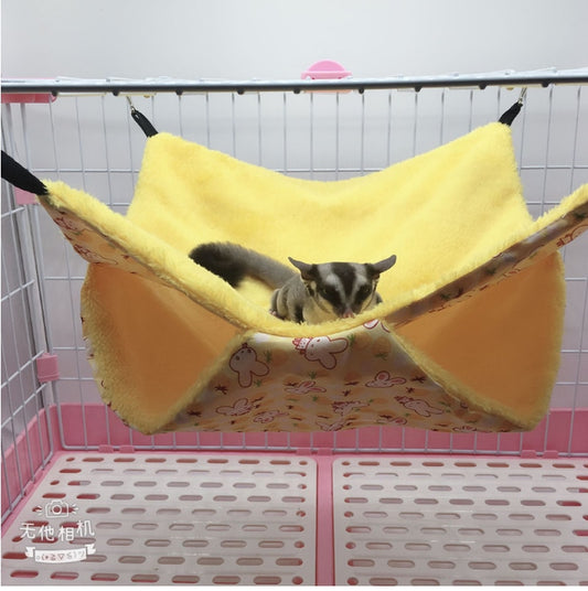 Double Layer Plush Warm Hammock Hamster Bed