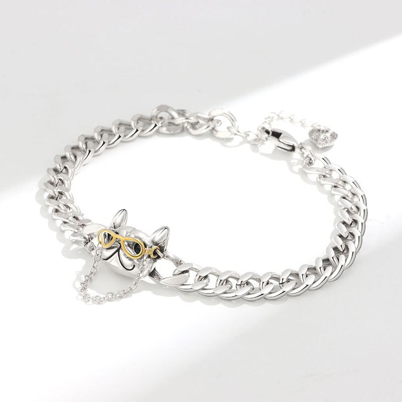 Unisex Jewellery Dog Head Bracelet 925 Silver Jewellery