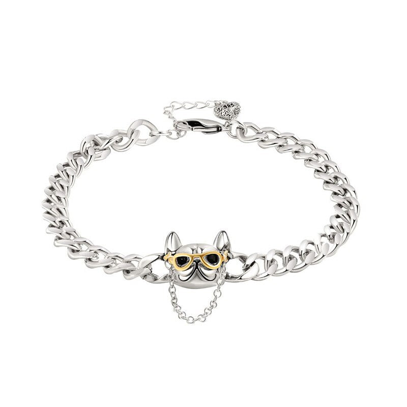 Unisex Jewellery Dog Head Bracelet 925 Silver Jewellery